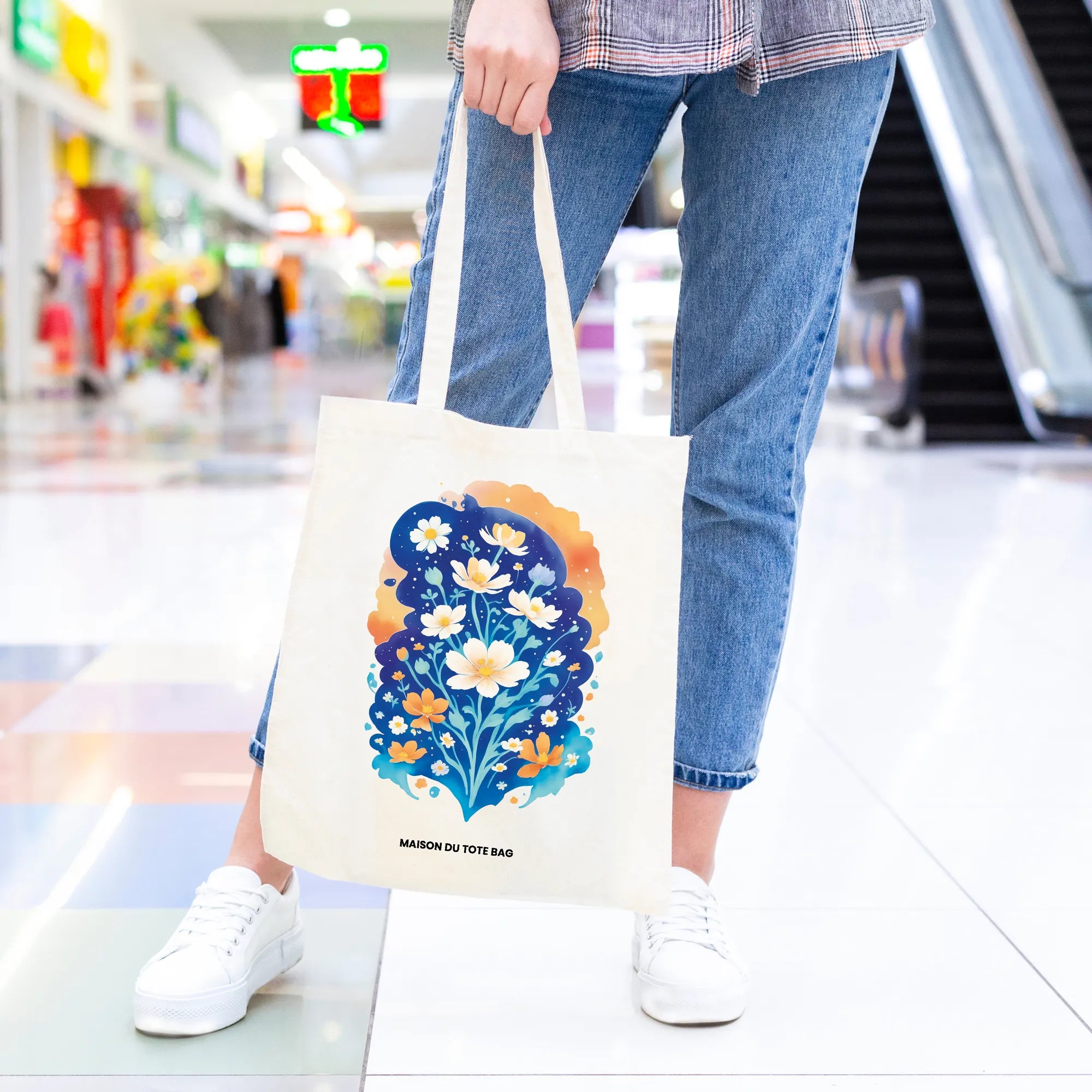 Tote Bag Je T'aime à La Fleuri