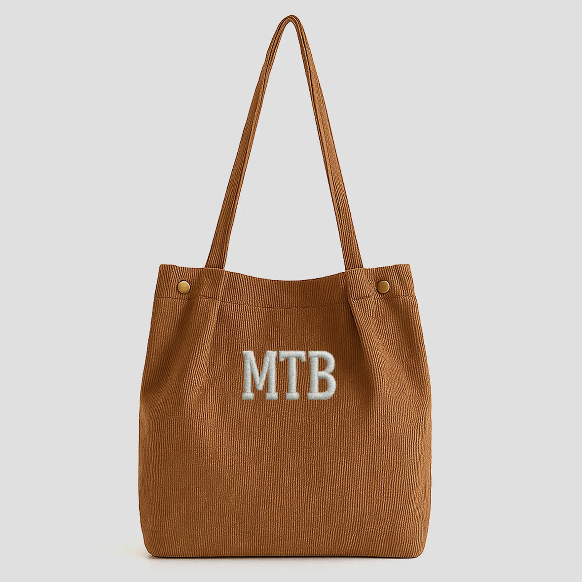 Tote Bag Velours Marron Broderie