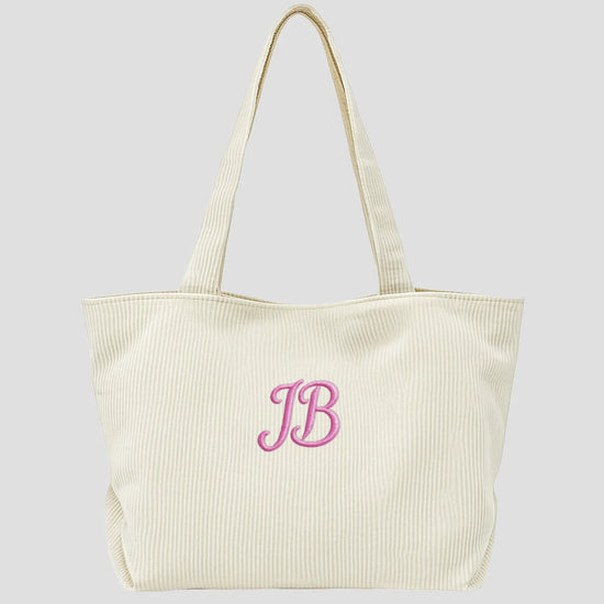 Tote bag velours côtelé