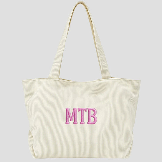 Tote bag velours cotelé