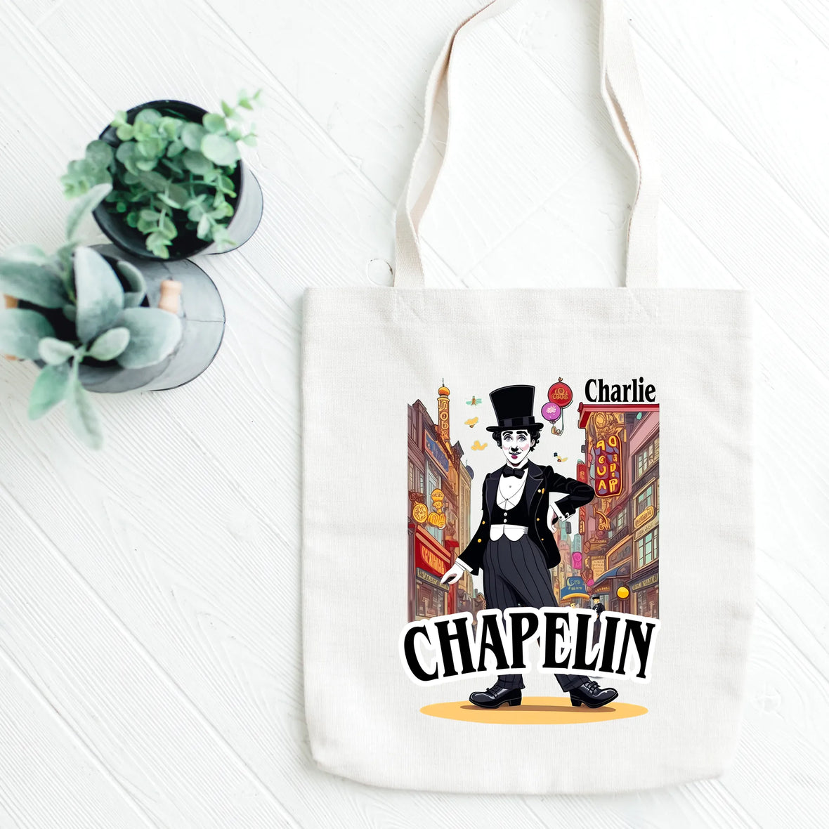 Charlie Chaplin tote bag | Maison du tote bag