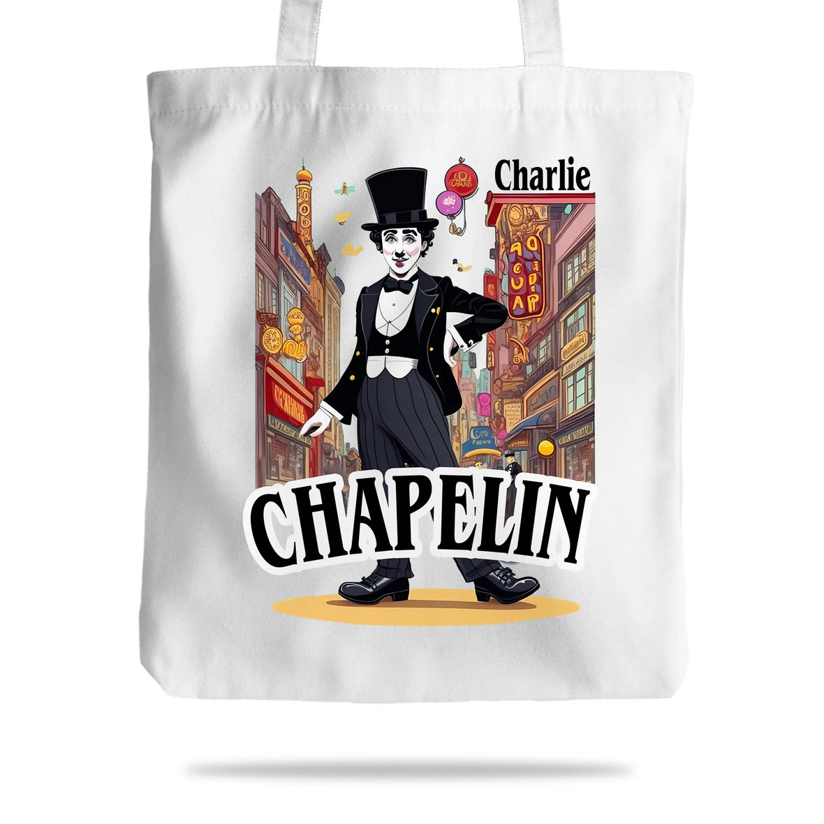 Charlie Chaplin tote bag