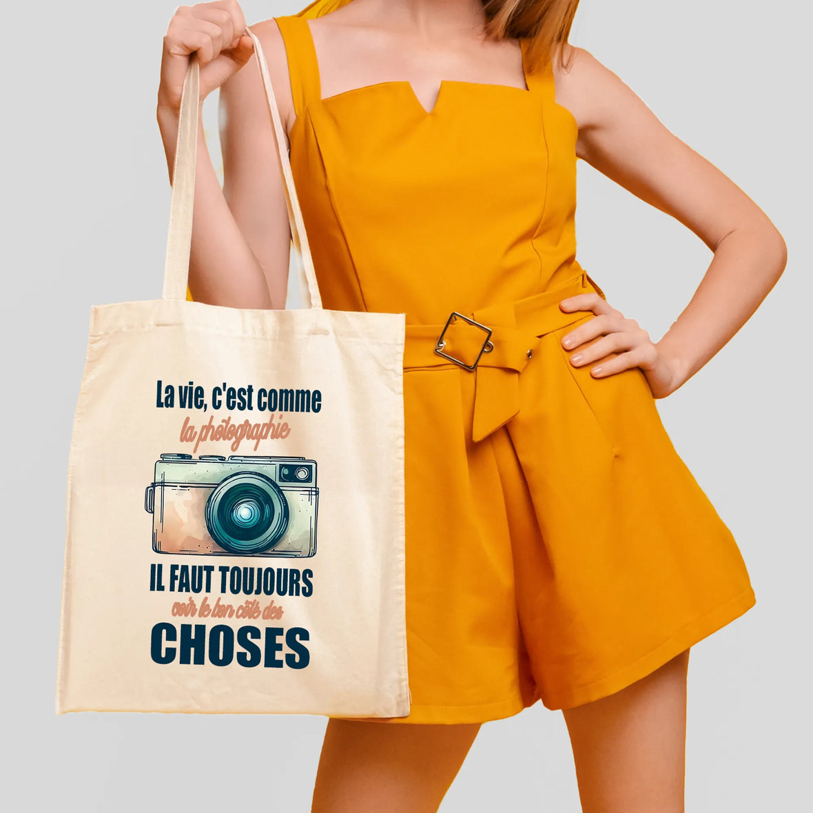 Tote bag vintage appareil photo