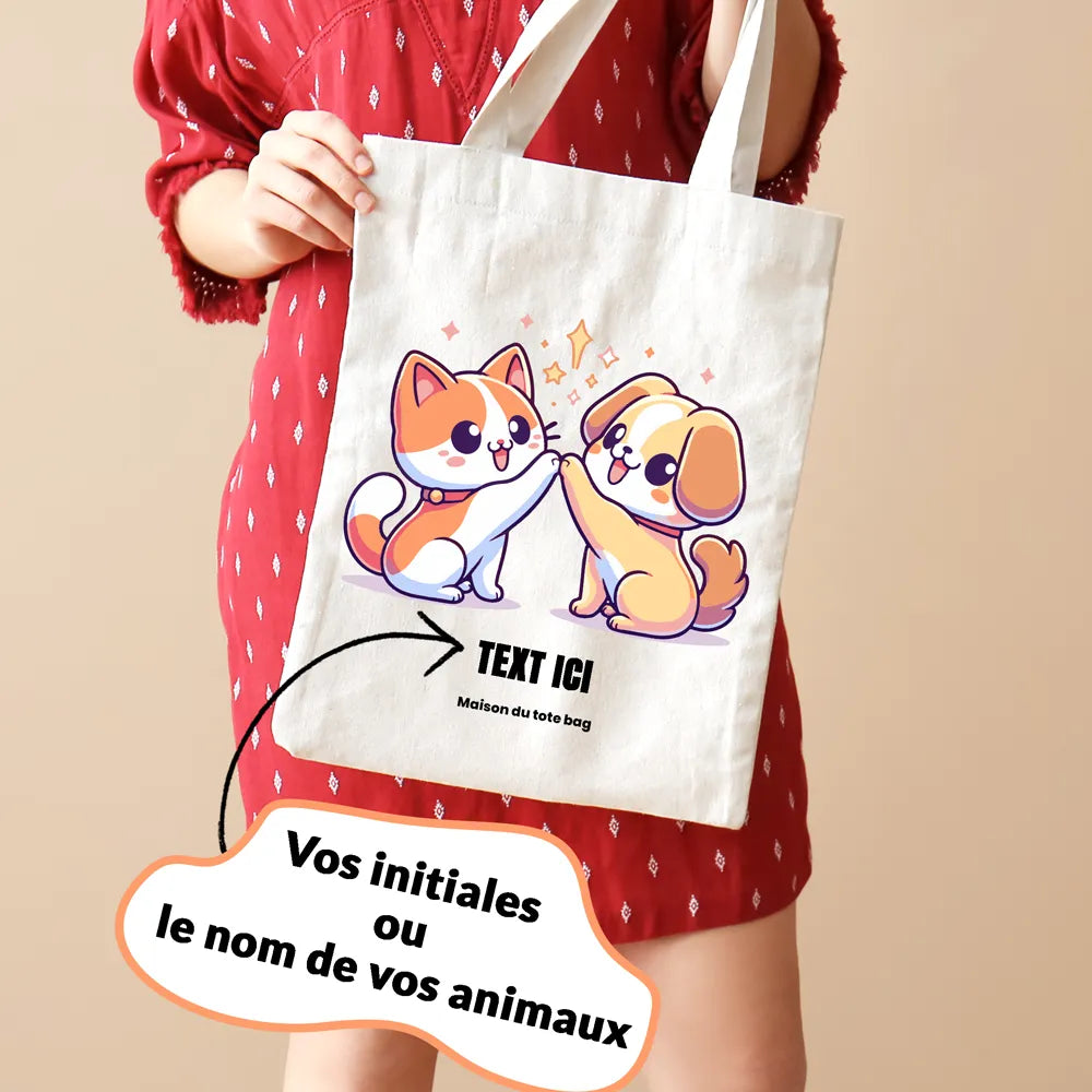 Tote Bag Chien et chat