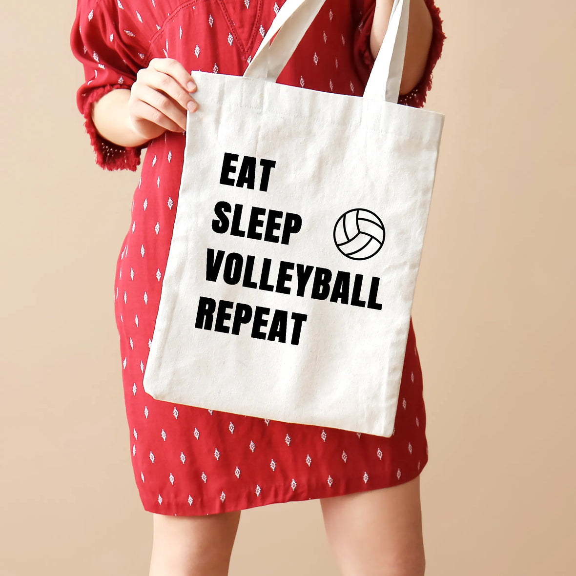 Tote bag eat sleep volleyball repeat | Maison du tote bag