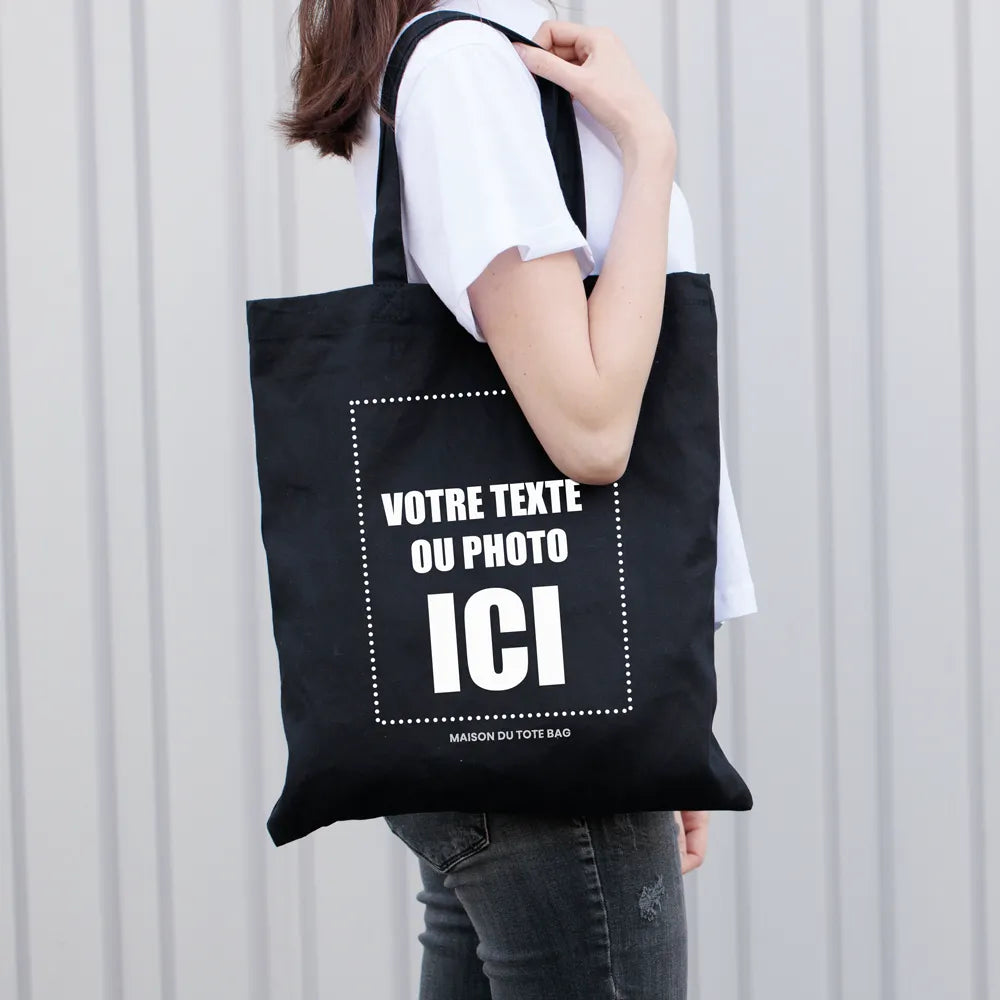 Tote bag noir personnalisé