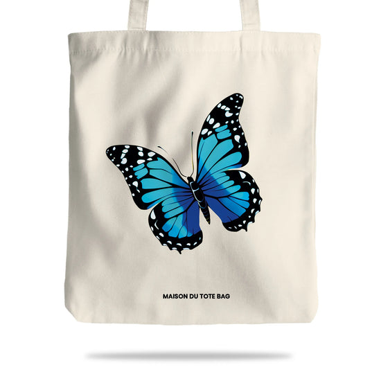 tote bag papillon bleu