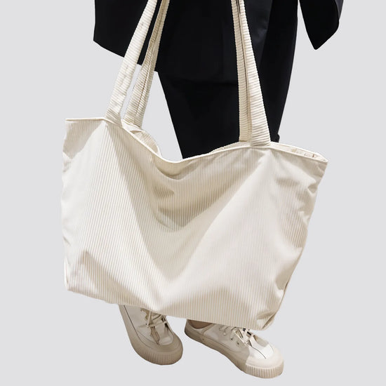 Tote bag velours cotelé