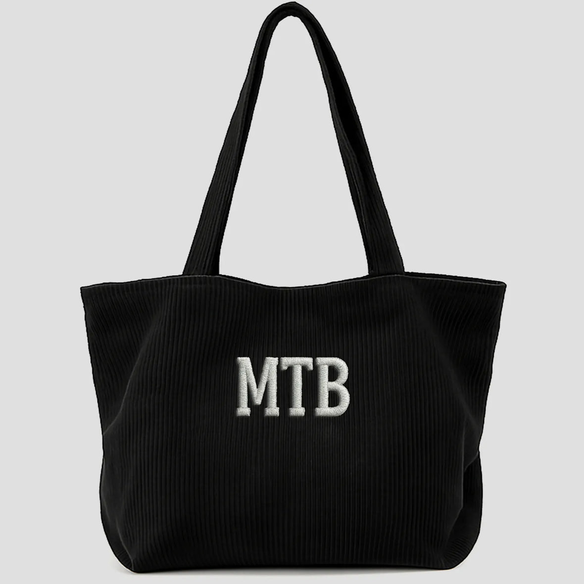 Tote bag velours noir trendy brodé