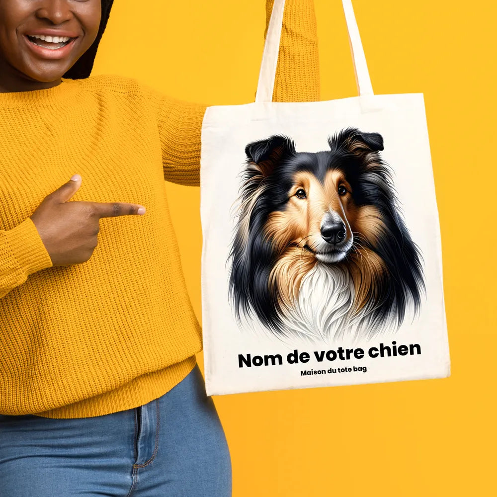 Tote Bag Chien Colley Personnalisé