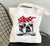 Tote Bag Bulldog Français Noeuds à Pois | Maison du Tote Bag