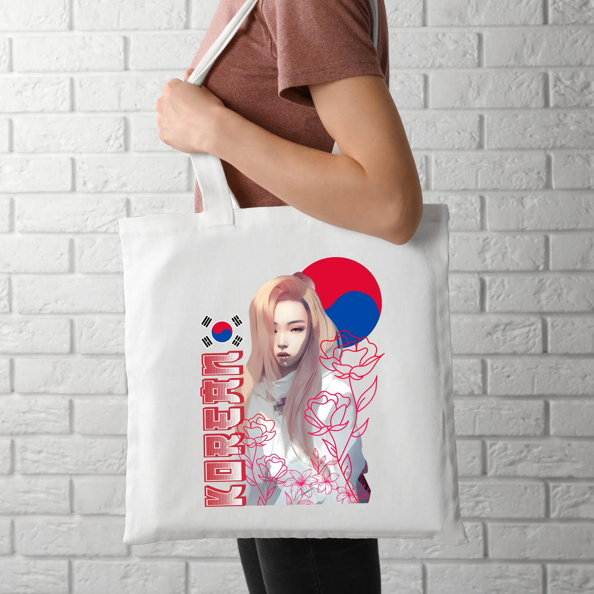 Tote bag korean woman