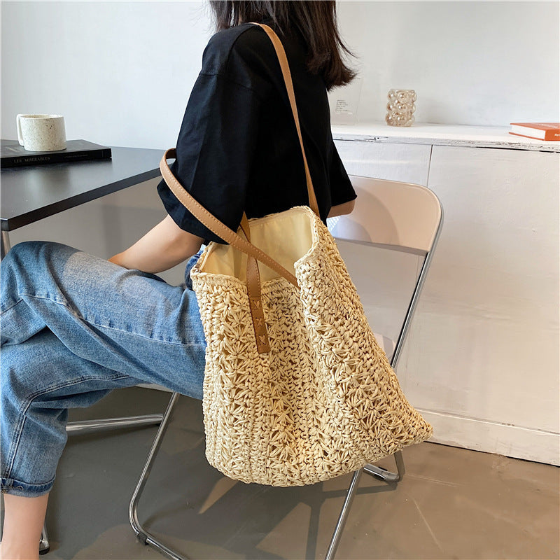 Forest Woven Large Capacity Tote Bag