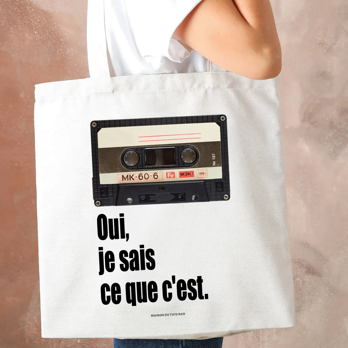 Cassette audio tote bag