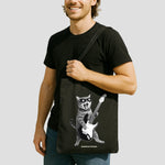 Sac noir tote bag chat