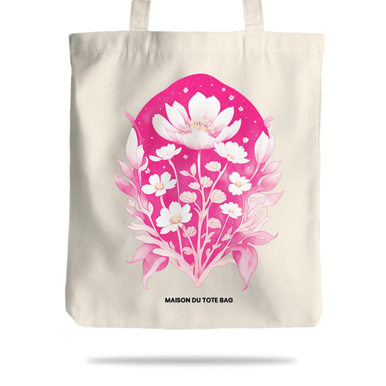 Tote Bag Fleurs Roses | Maison du Tote Bag