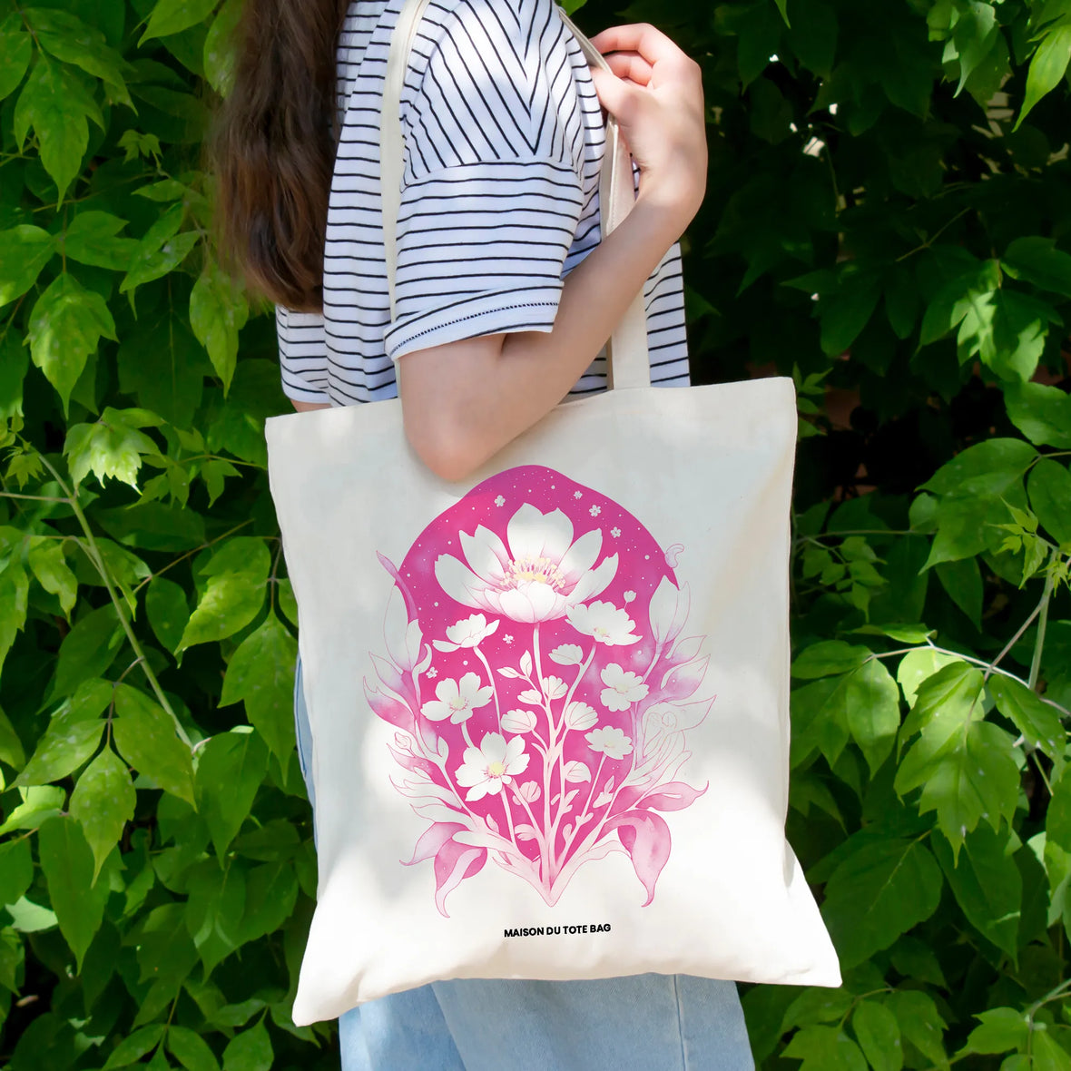 Tote Bag Fleurs Roses