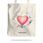 Tote Bag Illustration Coeur couleur écru