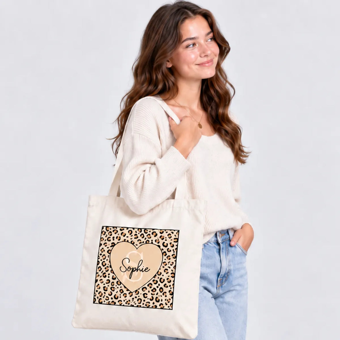 Tote Bag Leopard Print — votre prénom au cœur du léopard