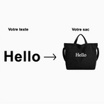 Tote Bag Noir de Cours en Velours personnalisé