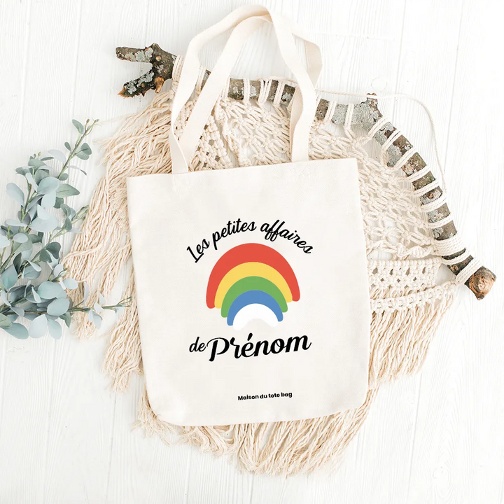 Tote Bag Personnalisé Maternelle arc-en-ciel