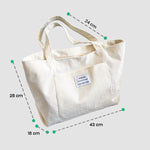 Tote Bag Velours Poche Avant dimensions