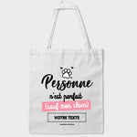 Tote bag chien texte