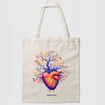 Tote bag coeur anatomie arbre coloré