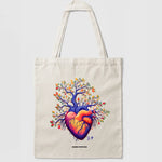 Tote bag coeur anatomie arbre initiale