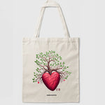 Tote bag coeur anatomie arbre initiale 2