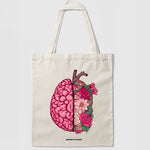 Tote bag moitié de coeur en toile