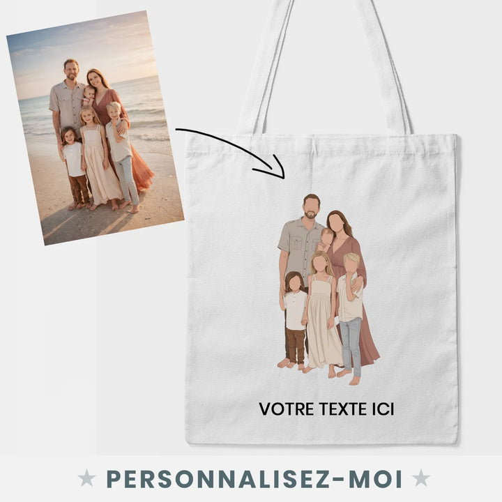 Tote bag personnalise famille