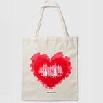 Tote bag une forêt sur coeur artistique