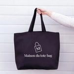 Grand tote bag noir polyester