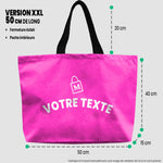 Grand tote bag pink personnalisé