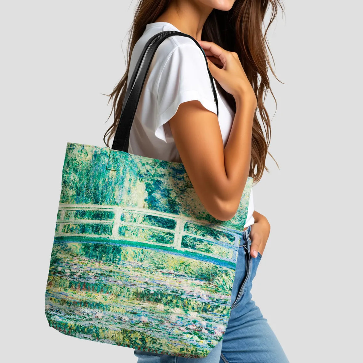 Monet Tote Bag Le Bassin aux nymphéas, harmonie verte