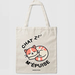 Tote Bag Chat m'épuise