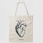 Tote bag coeur anatomie vintage