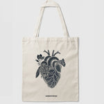 Tote bag coeur anatomie noir