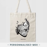 Tote Bag Coeur Anatomie Oiseau personnalisé