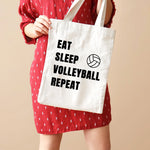 Tote bag eat sleep volleyball repeat | Maison du tote bag