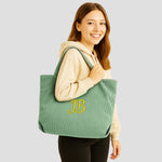 Tote Bag en Velours Vert