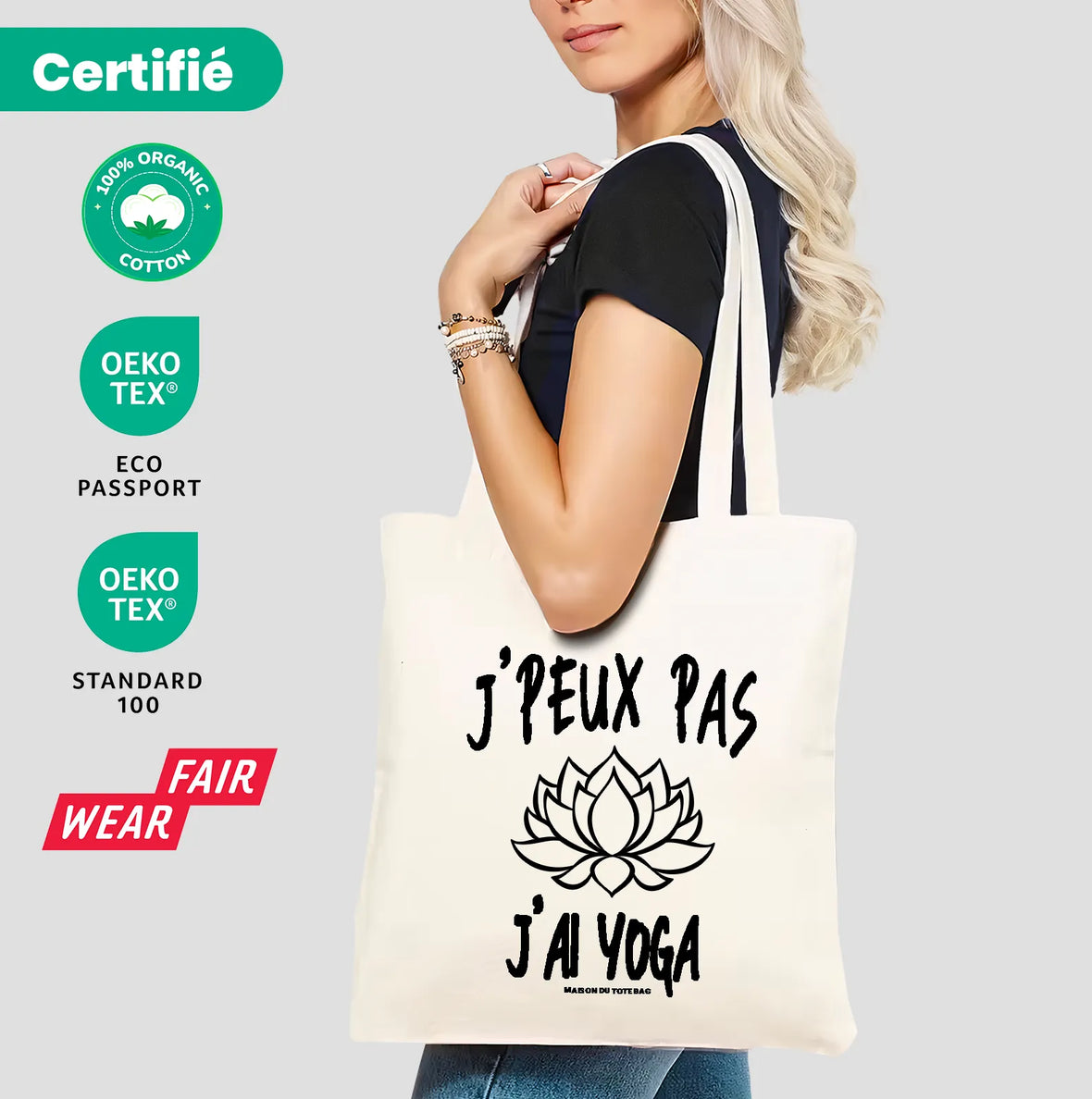 Tote Bag Je Peux Pas J'ai Yoga