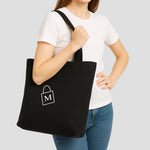 Tote bag noir zippé