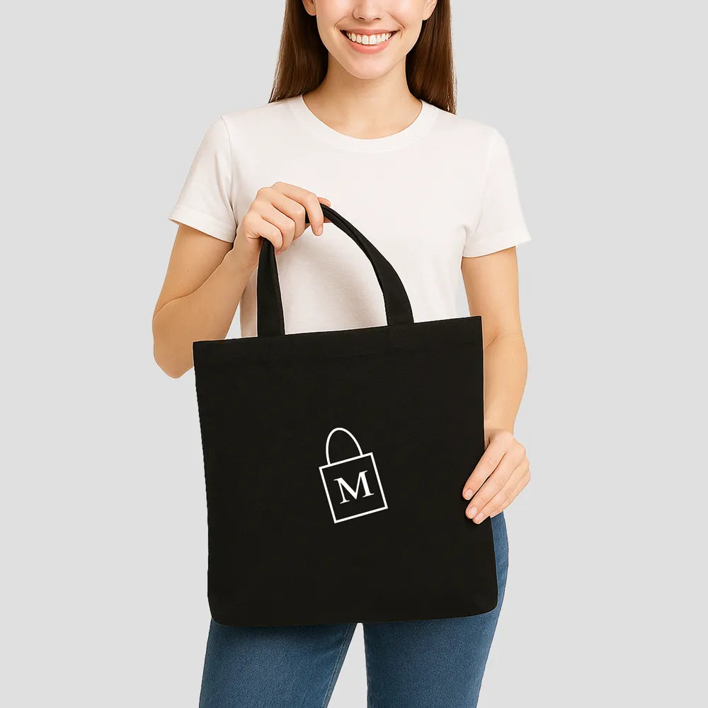 Tote bag noir fermeture éclair maison du tote bag