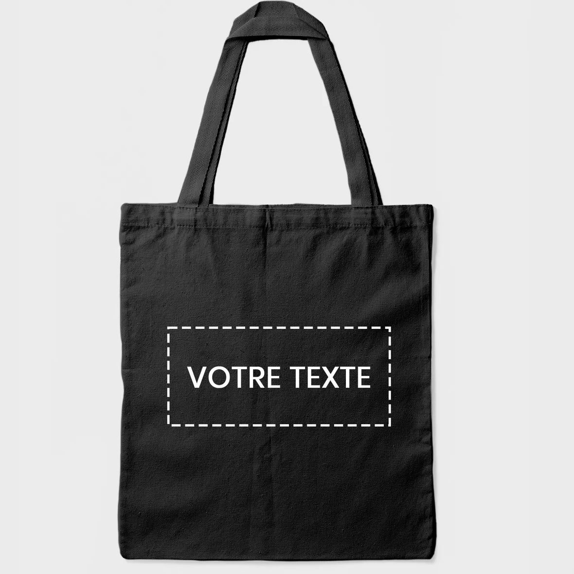 Tote bag noir avec fermeture éclair personnalisé