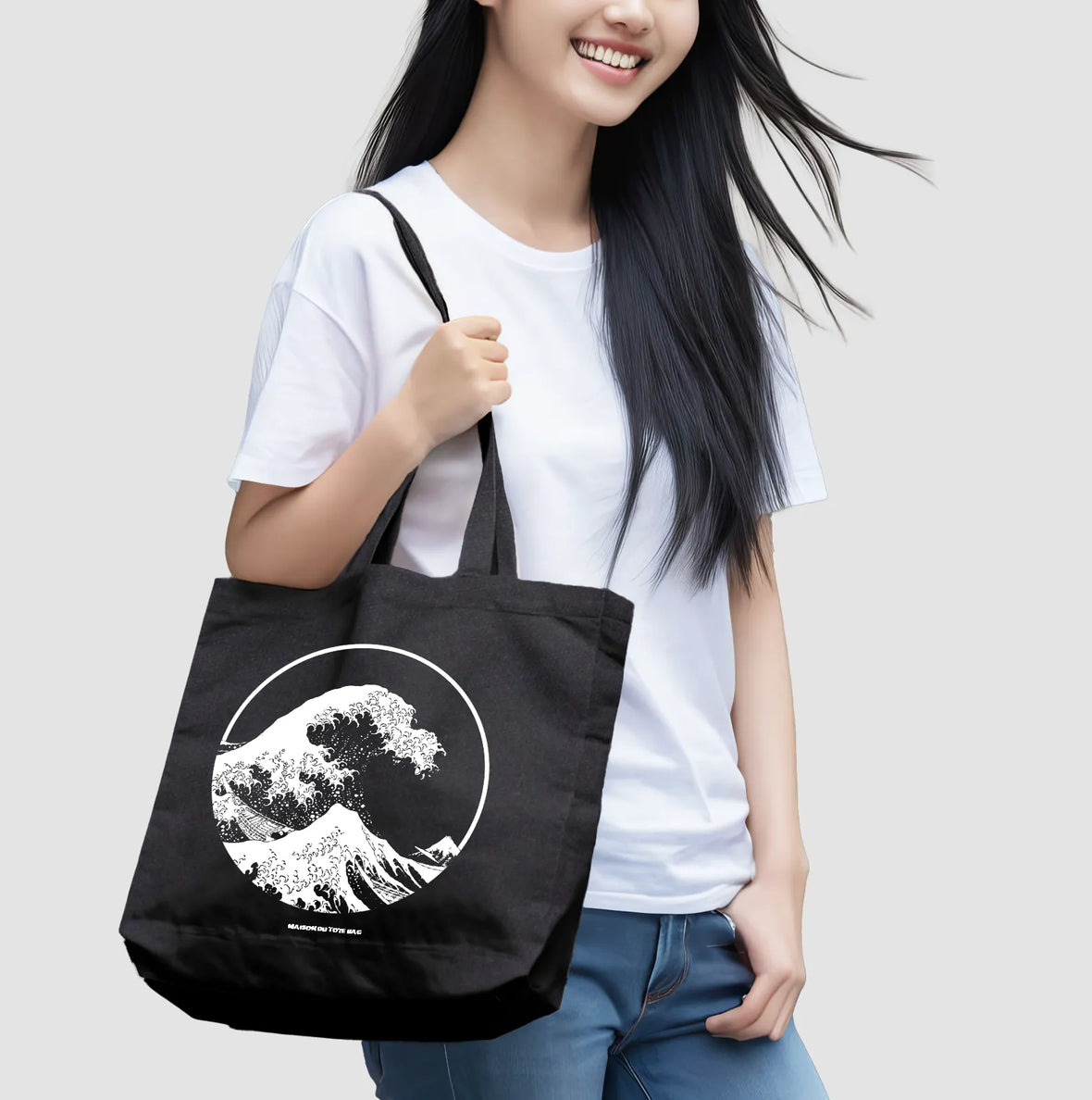 Tote Bag Noir Japonais