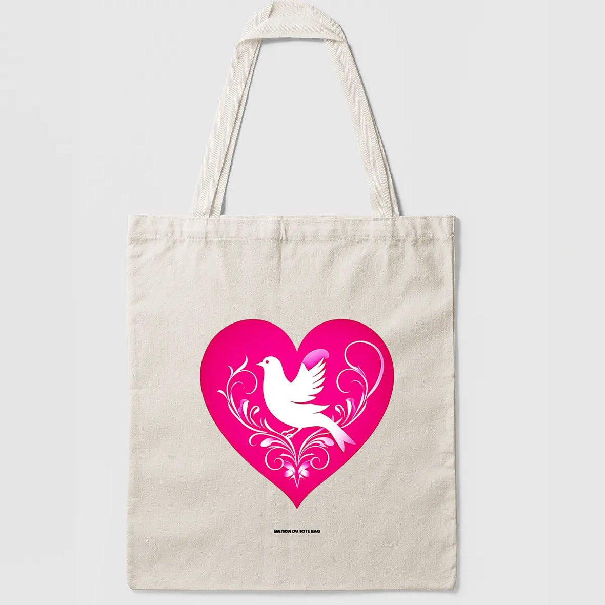 Tote Bag Oiseau Sur Coeur