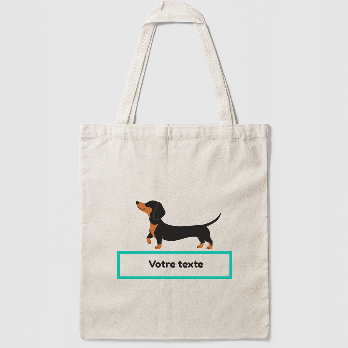 tote bag teckel chien saucisse personnalisable
