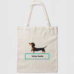 tote bag teckel chien saucisse personnalisable